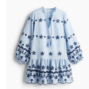 H &M Women's Tunic Dress w/ Eyelet Embroidery Size XL
